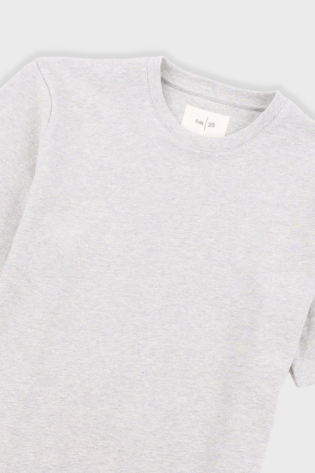 Short Sleeve Textured T-Shirt - Light Grey Melange