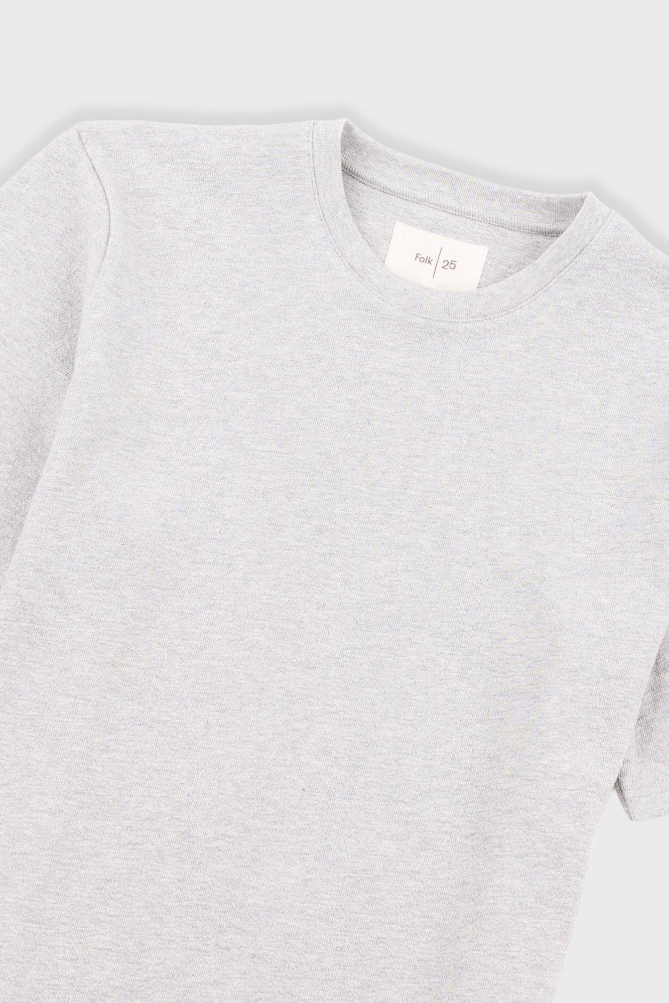 Short Sleeve Textured T-Shirt - Light Grey Melange