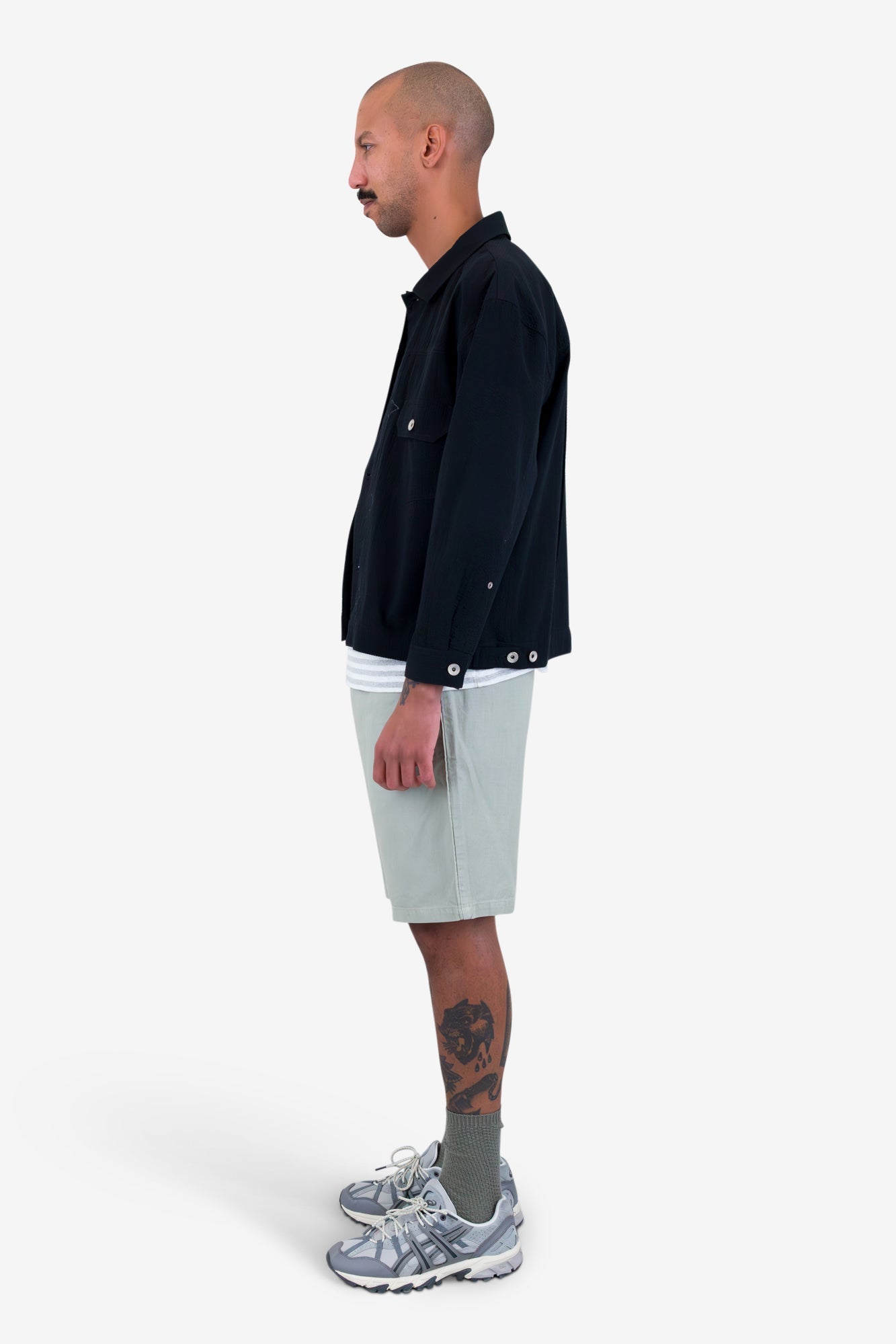 Trucker Jacket - Black Seersucker
