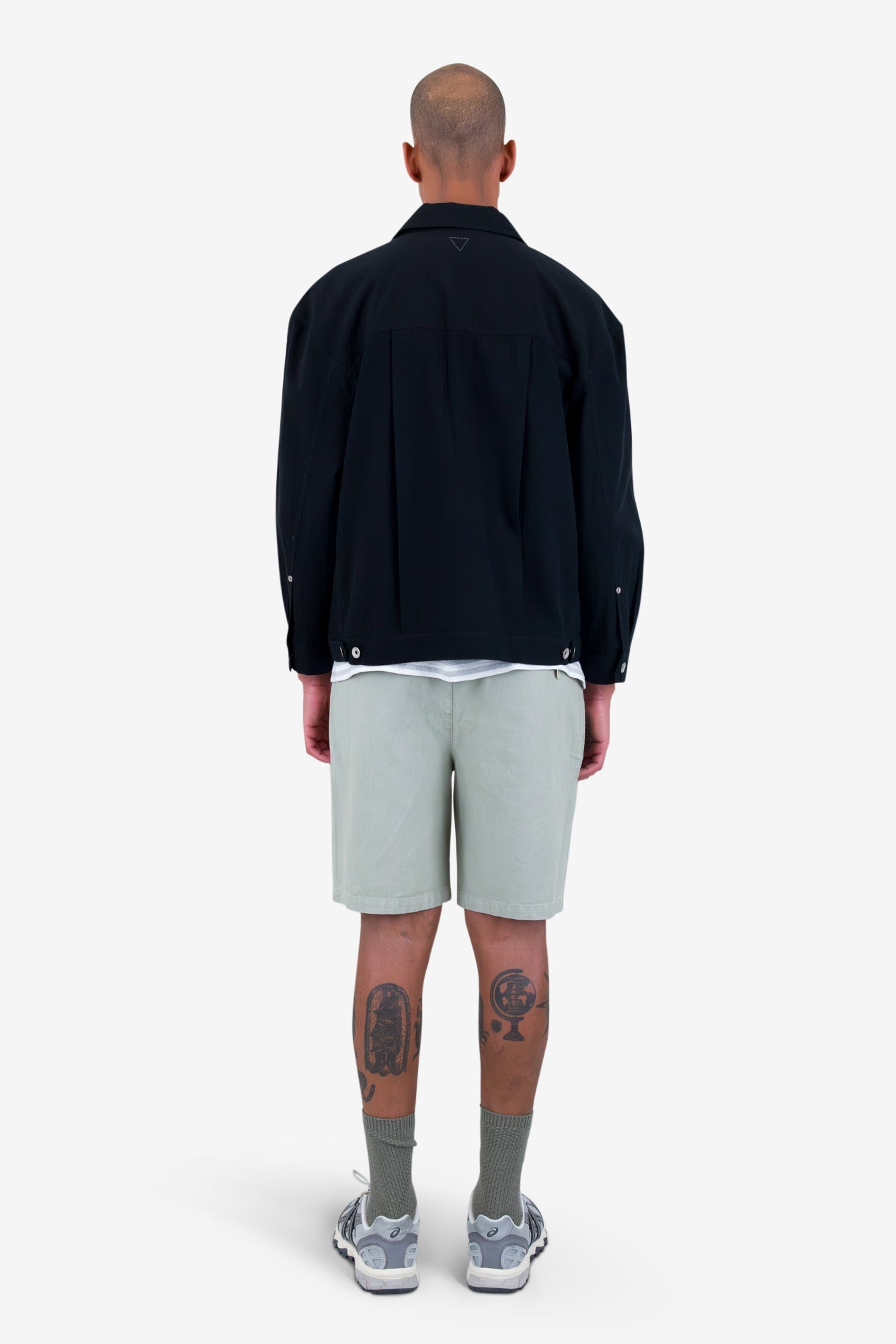 Trucker Jacket - Black Seersucker