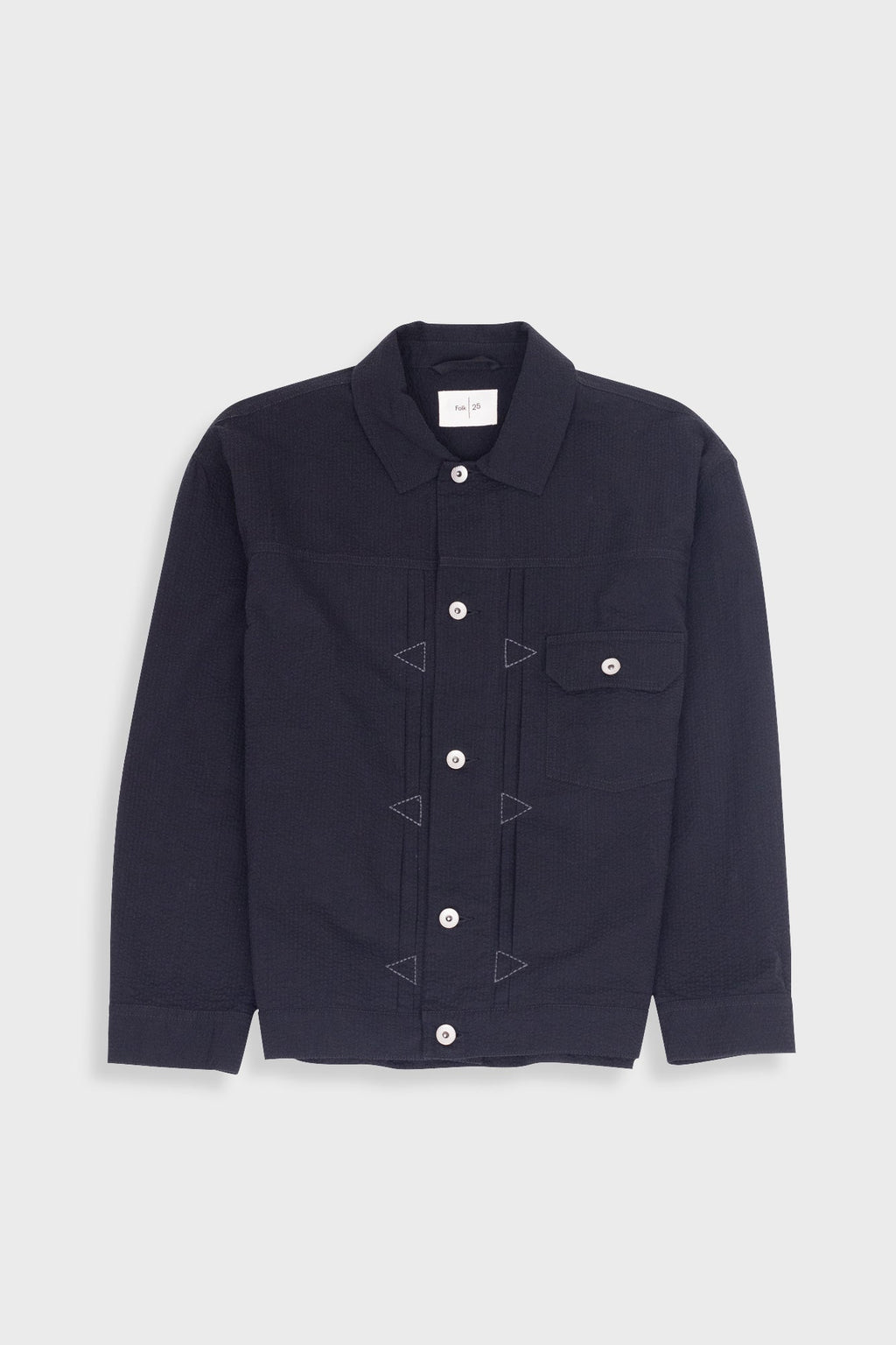 Trucker Jacket - Black Seersucker
