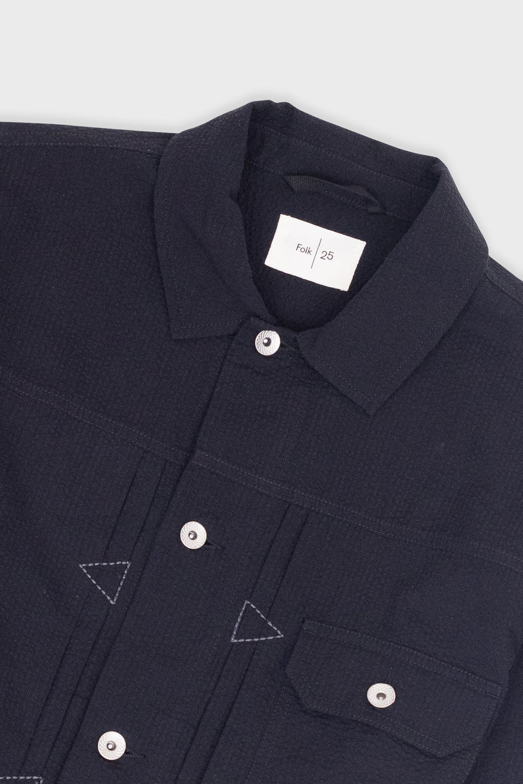 Trucker Jacket - Black Seersucker