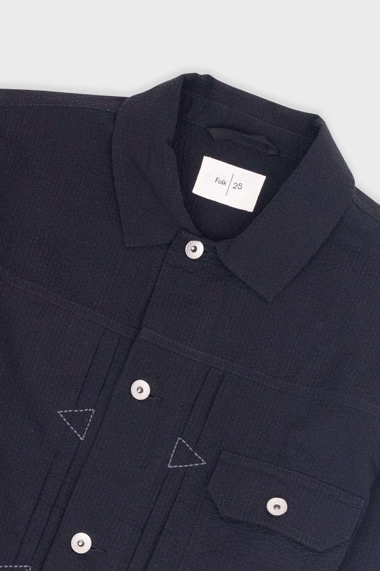 Trucker Jacket - Black Seersucker
