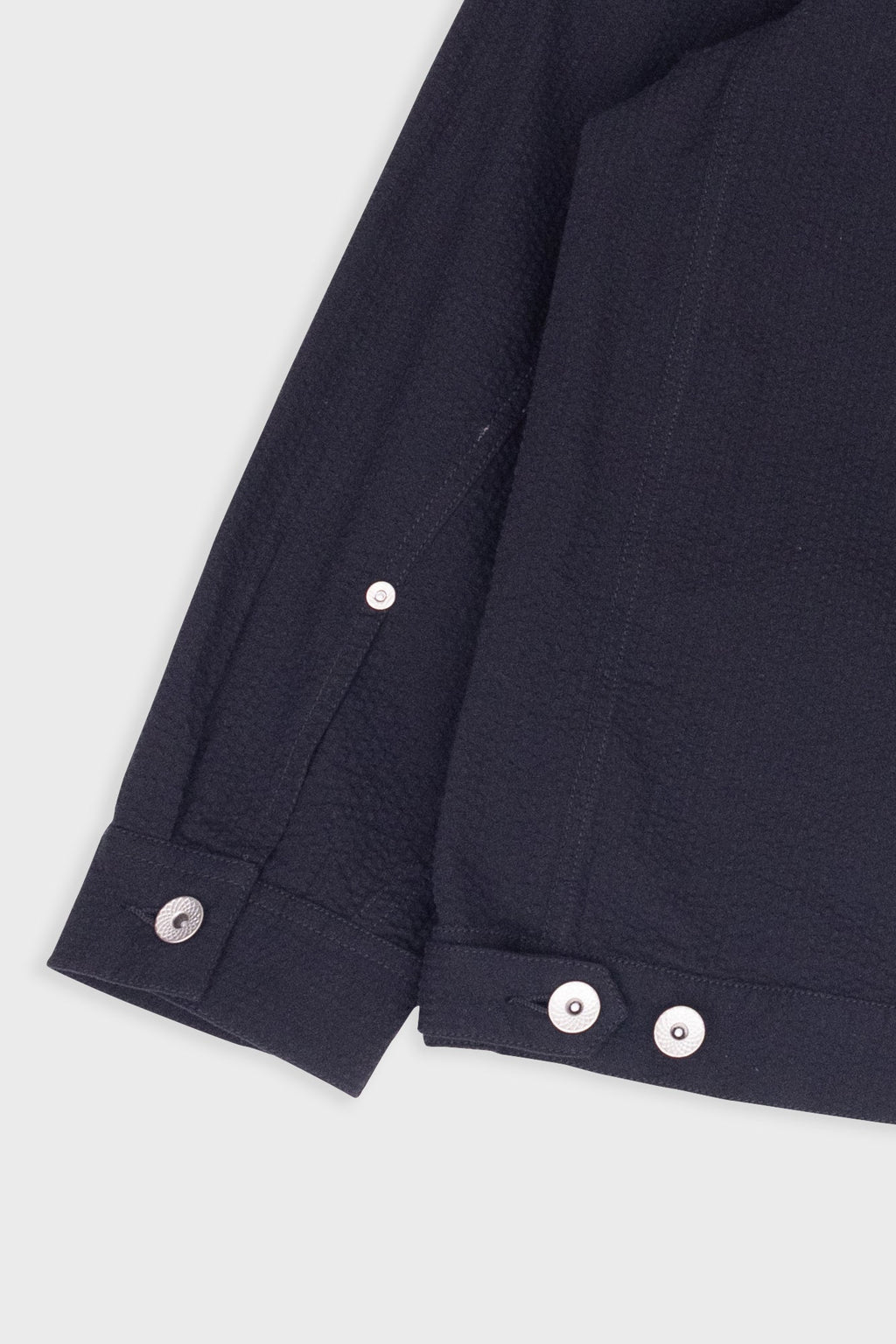 Trucker Jacket - Black Seersucker