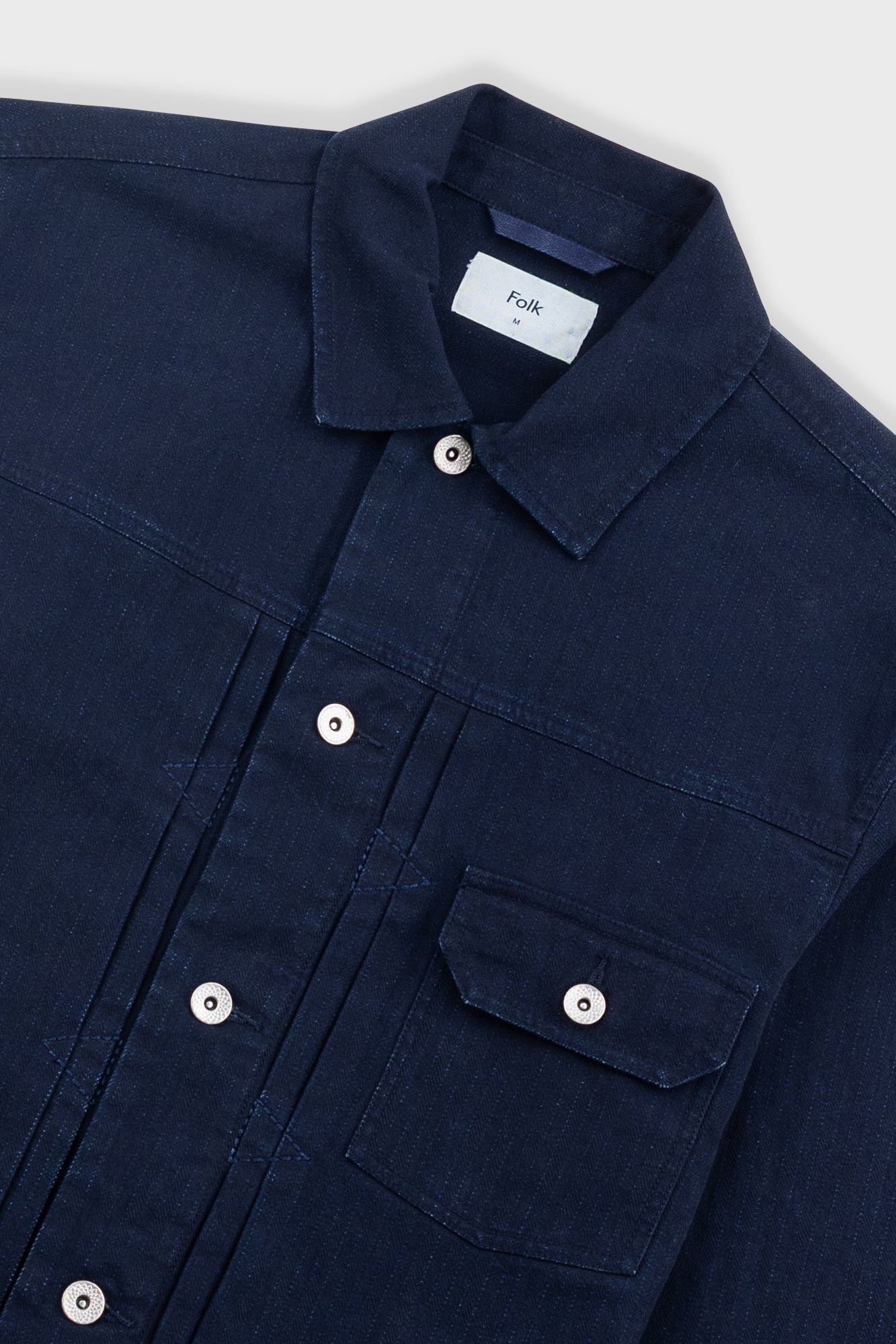 Trucker Jacket - Deep Indigo Herringbone