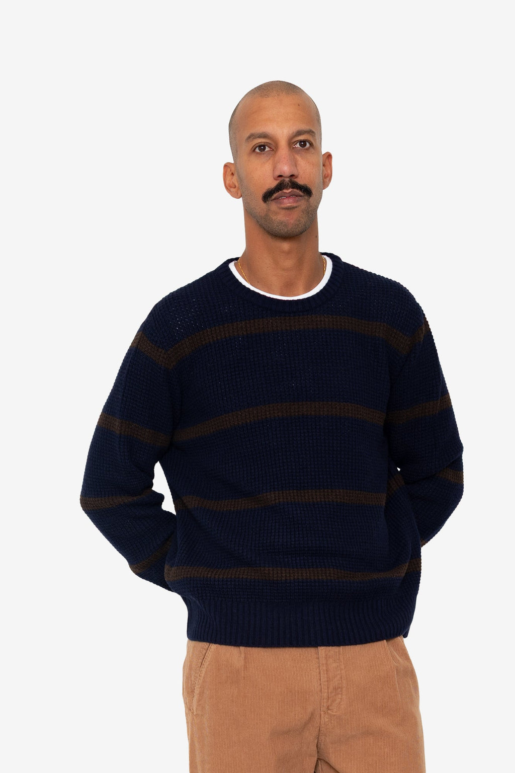Waffle Crew - Navy Espresso Stripe