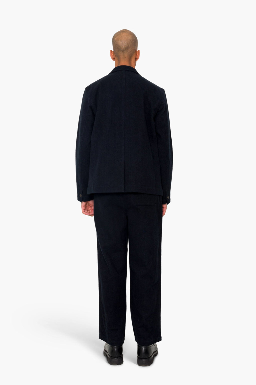 Wide Fit Blazer - Ash Navy Brushed Twill