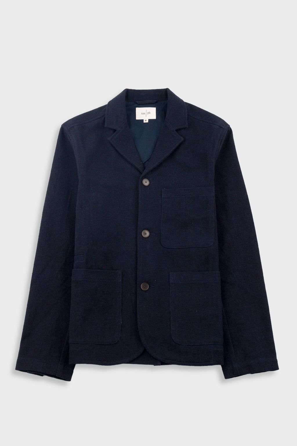 Wide Fit Blazer - Ash Navy Brushed Twill