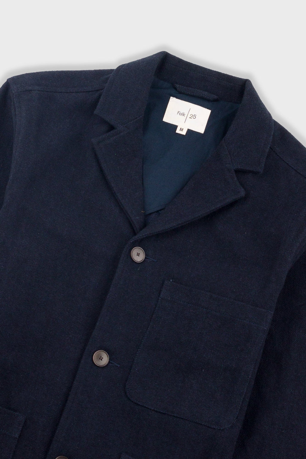 Wide Fit Blazer - Ash Navy Brushed Twill