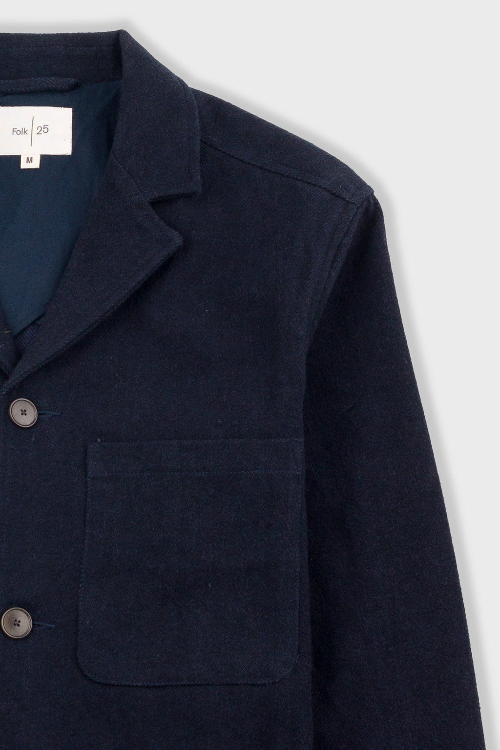 Wide Fit Blazer - Ash Navy Brushed Twill