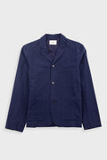 Wide Fit Blazer - Navy Textured Cotton