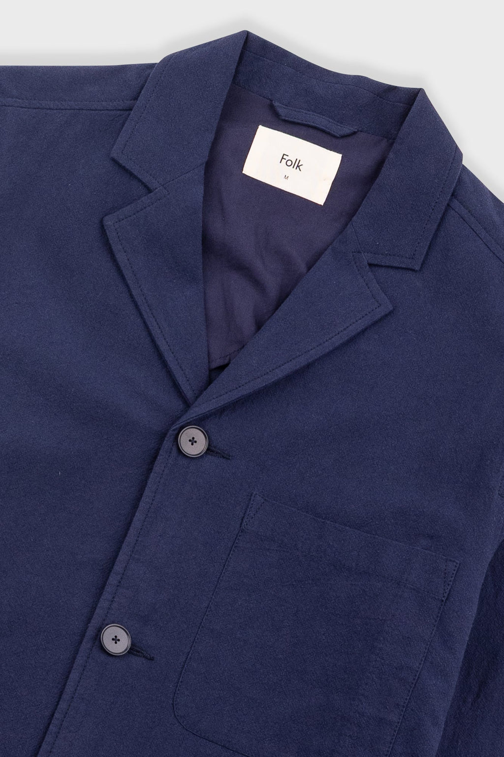 Wide Fit Blazer - Navy Textured Cotton