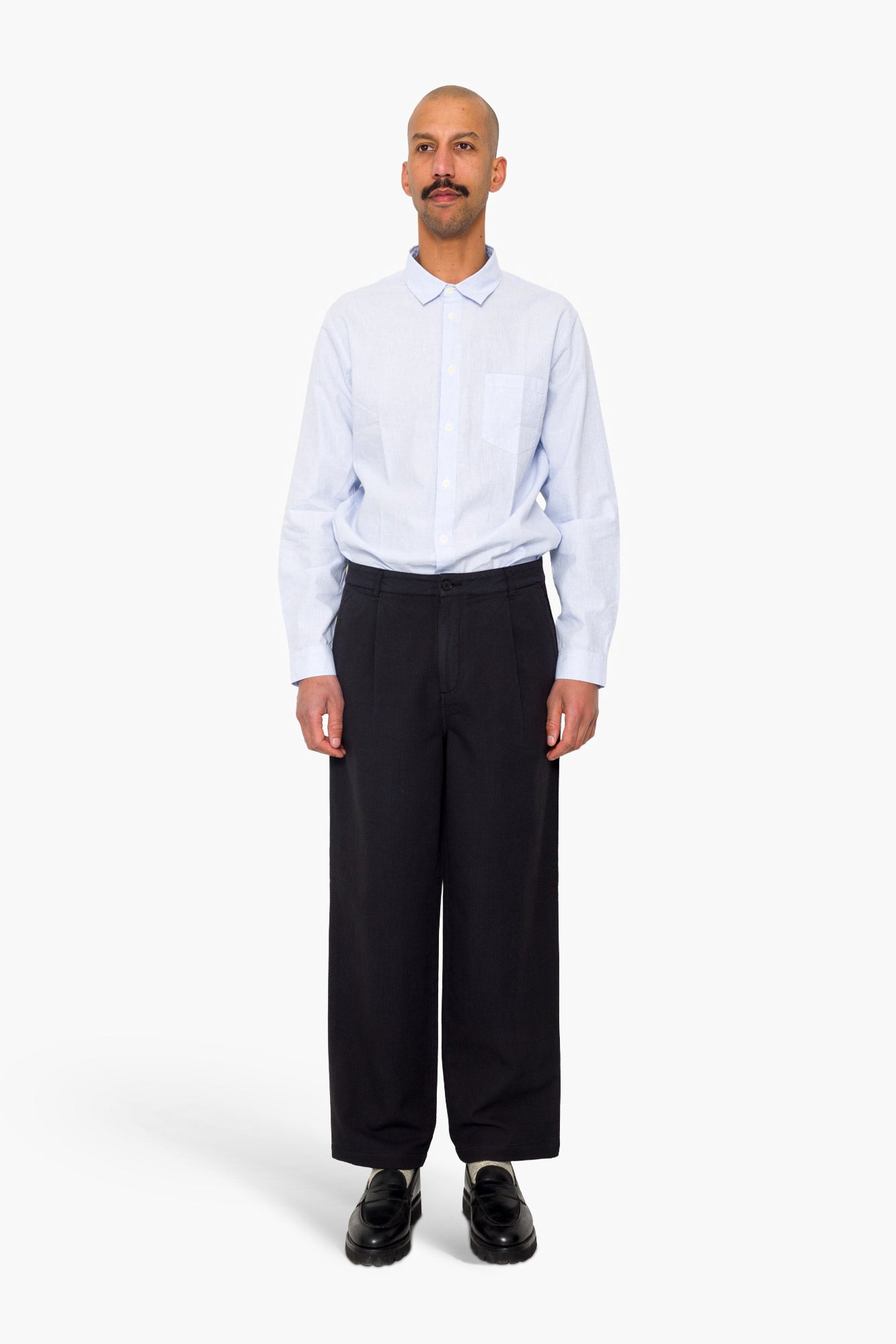 Wide Fit Trouser - Soft Black Topstitch