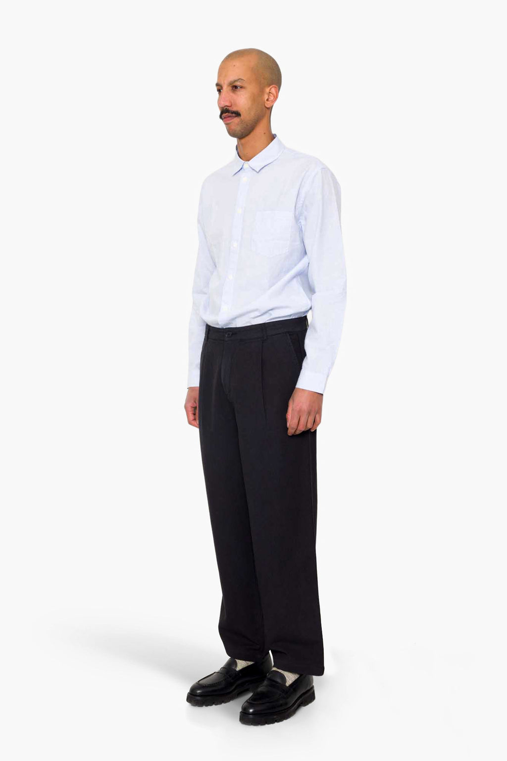 Wide Fit Trouser - Soft Black Topstitch