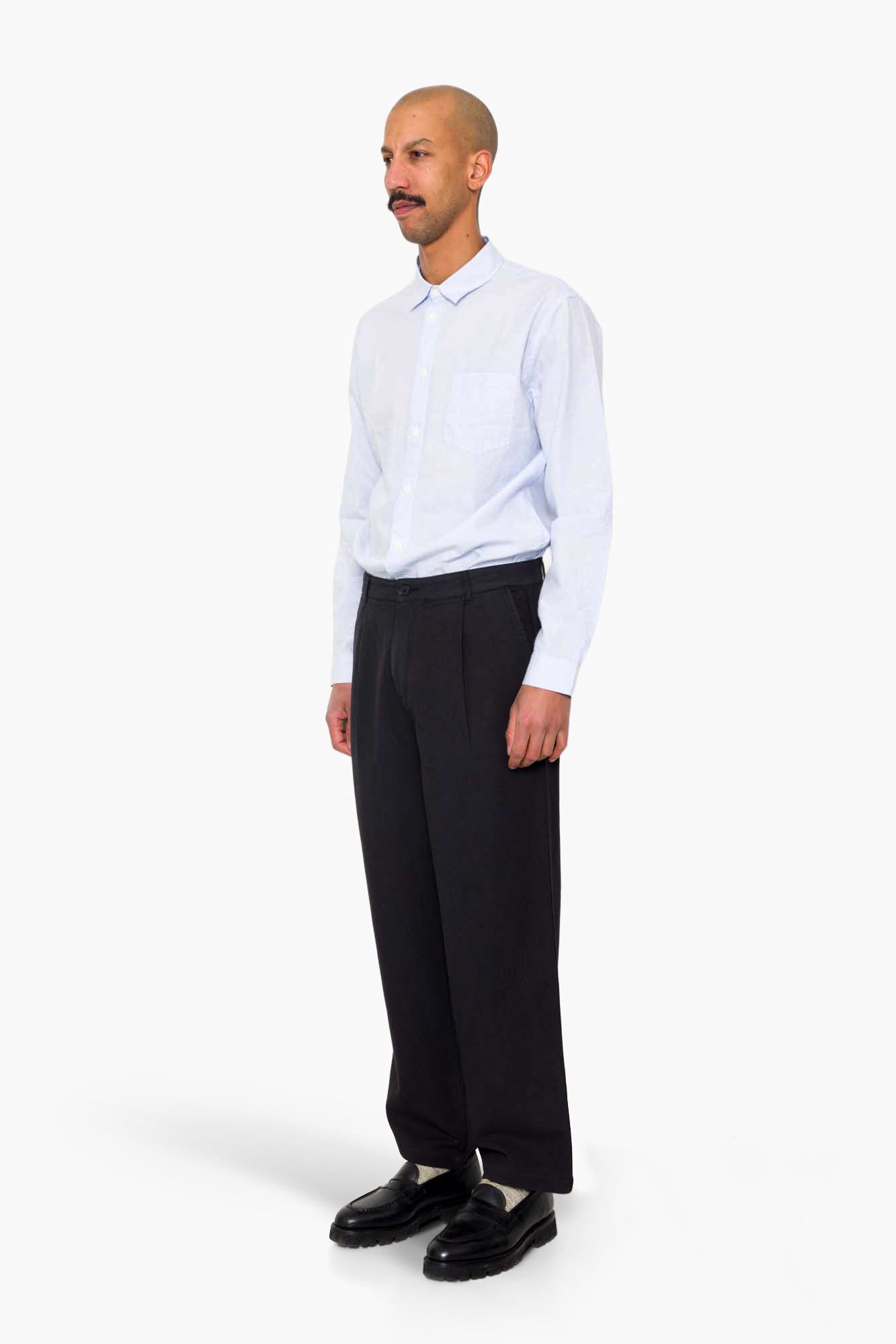 Wide Fit Trouser - Soft Black Topstitch