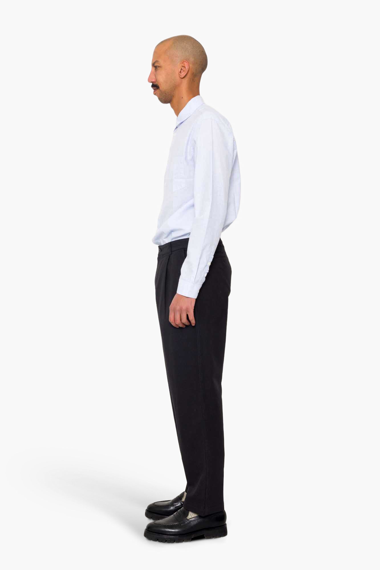 Wide Fit Trouser - Soft Black Topstitch