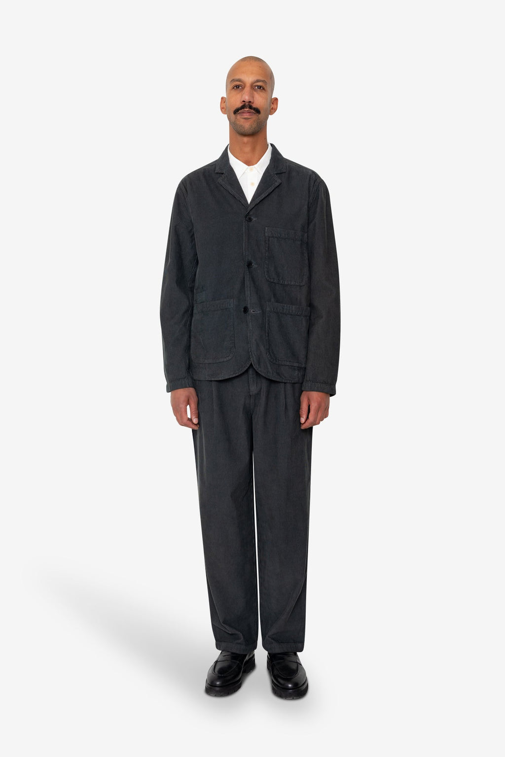 Wide Fit Blazer - Smoke Grey Cord