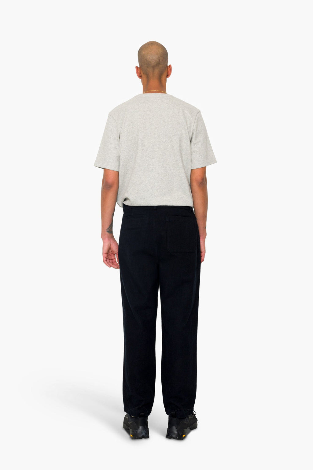 Wide Fit Trouser - Ash Navy Brushed Twill