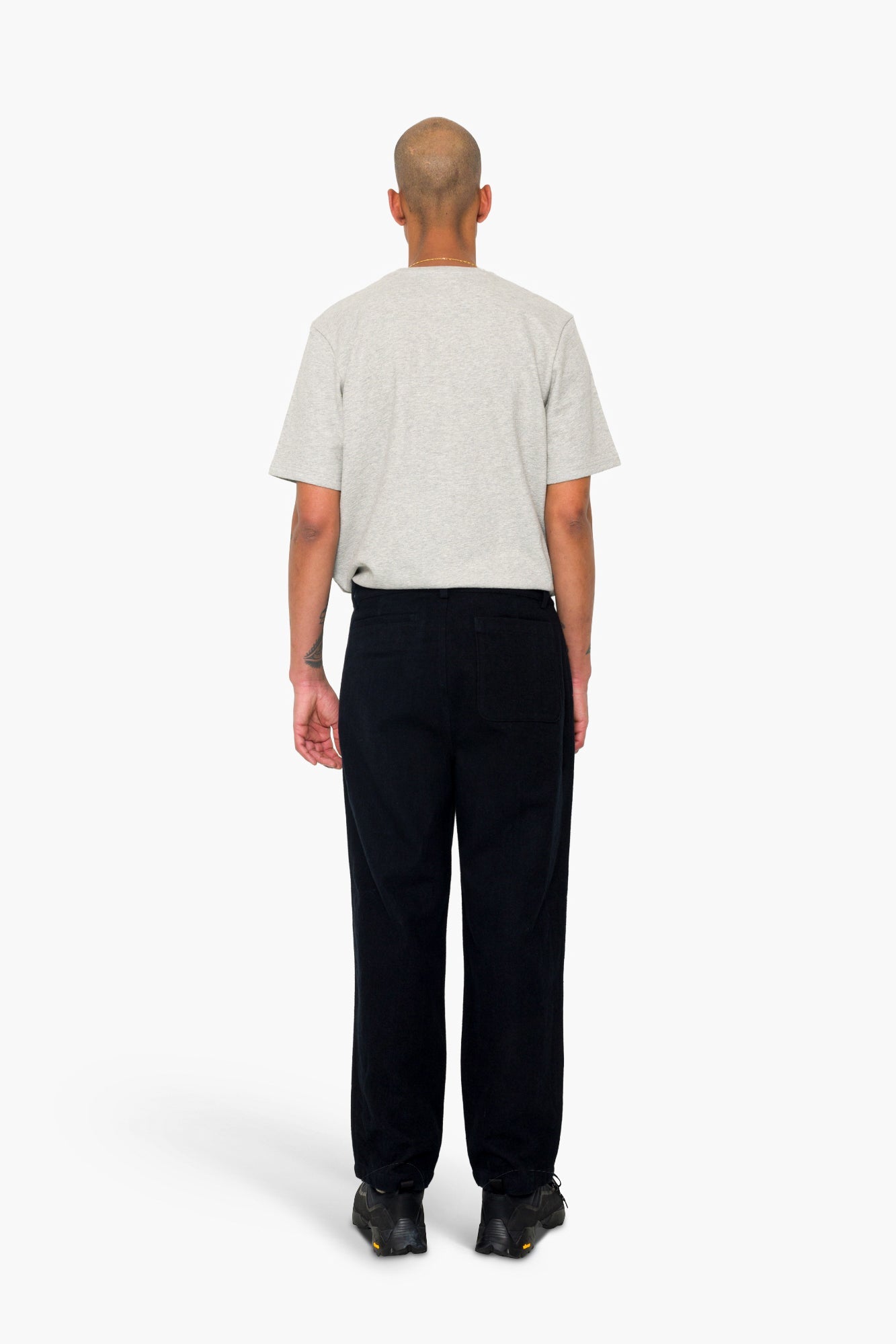Wide Fit Trouser - Ash Navy Brushed Twill