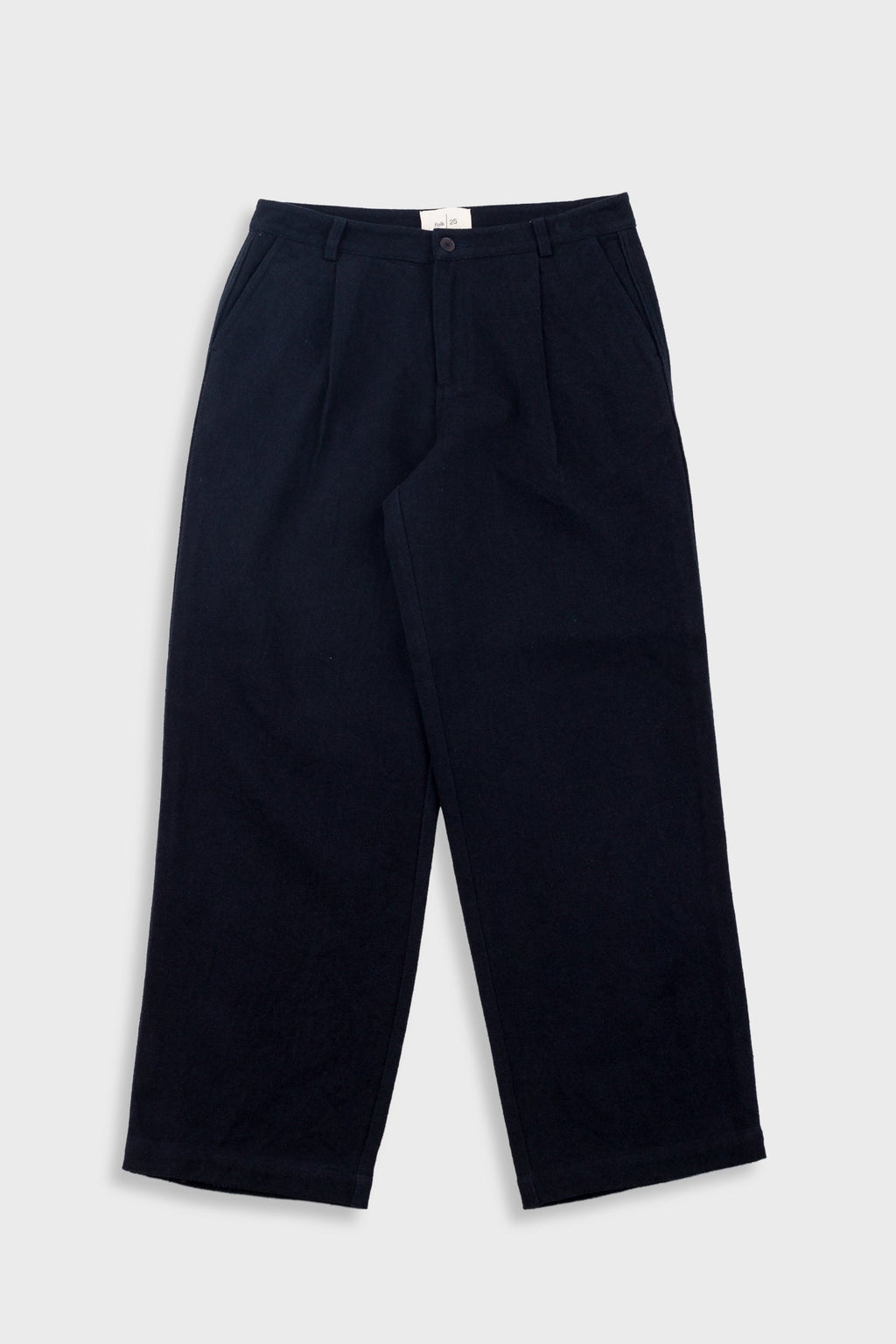 Wide Fit Trouser - Ash Navy Brushed Twill