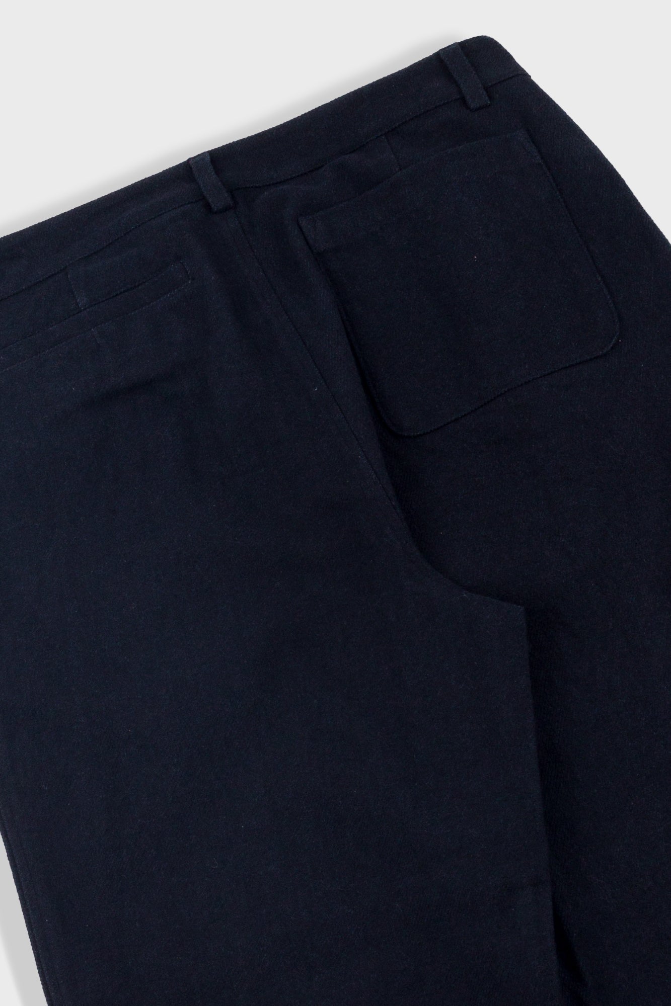 Wide Fit Trouser - Ash Navy Brushed Twill