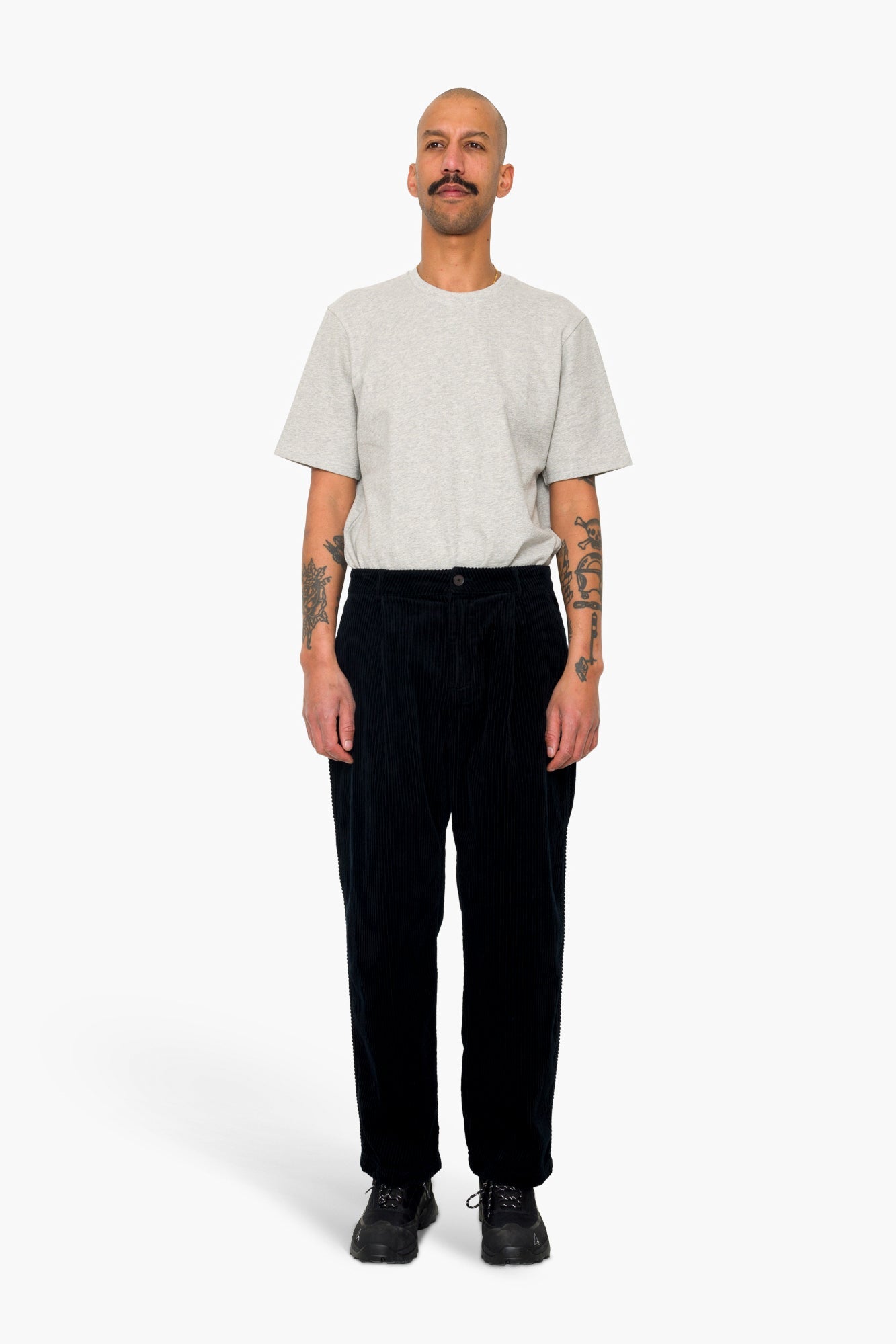 Wide Fit Trouser - Deep Navy Chunky Cord
