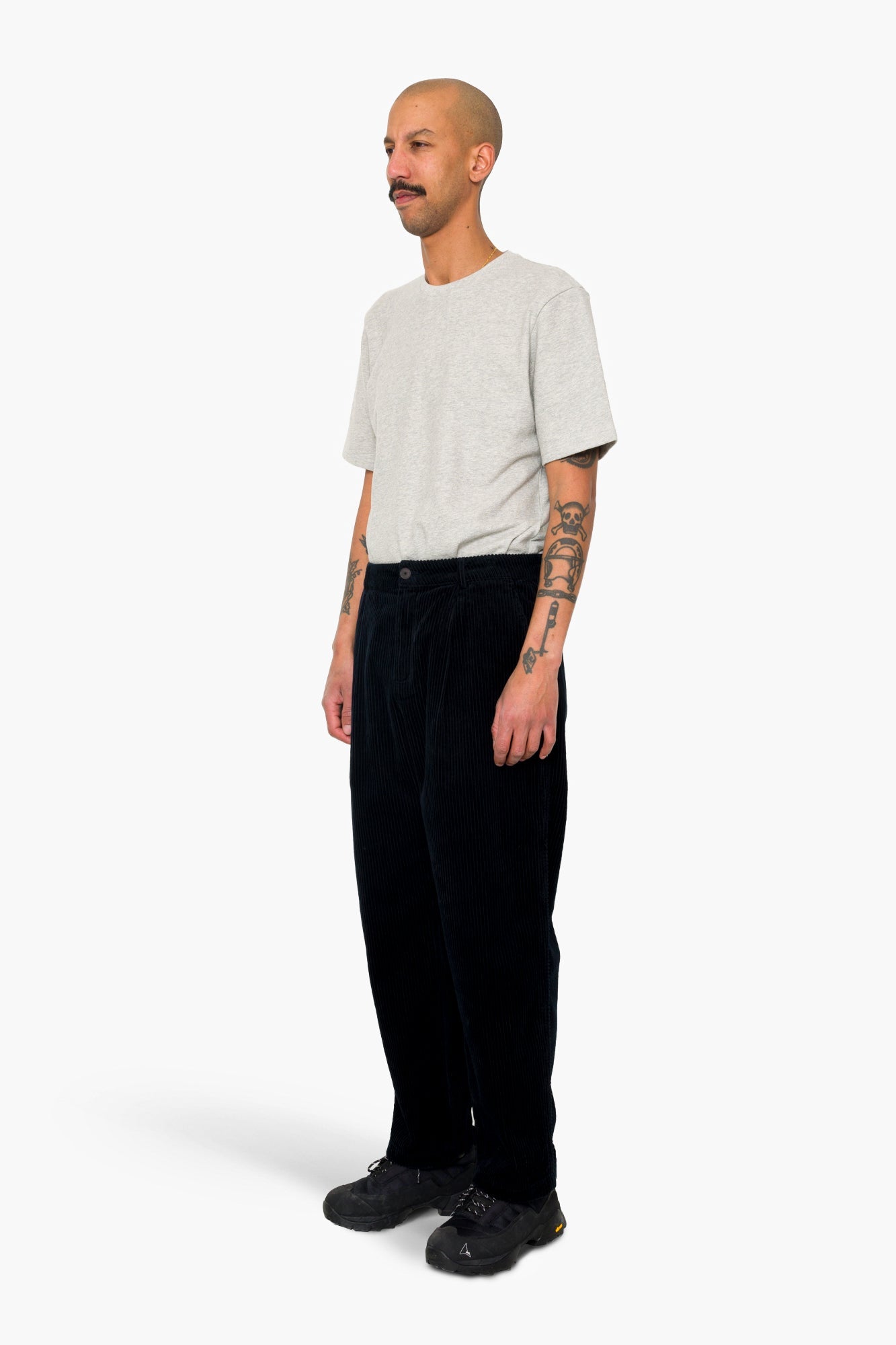 Wide Fit Trouser - Deep Navy Chunky Cord