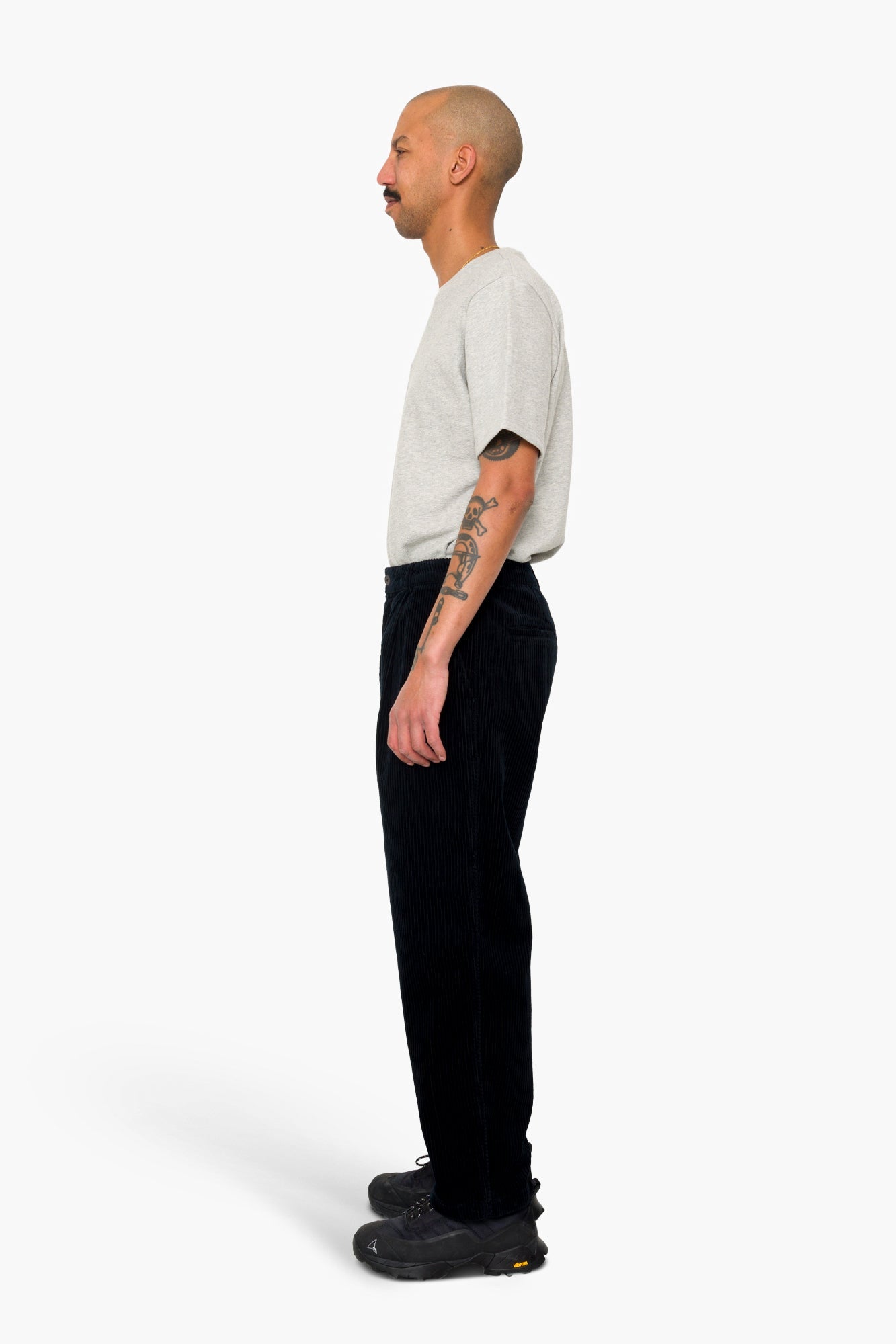 Wide Fit Trouser - Deep Navy Chunky Cord