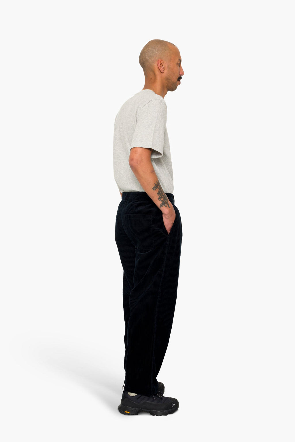 Wide Fit Trouser - Deep Navy Chunky Cord