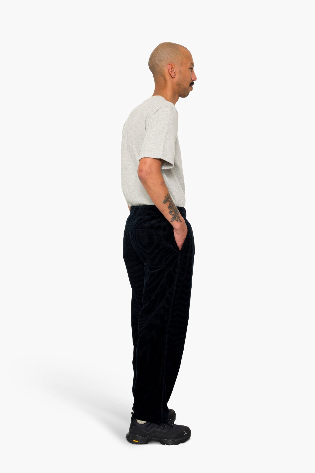 Wide Fit Trouser - Deep Navy Chunky Cord