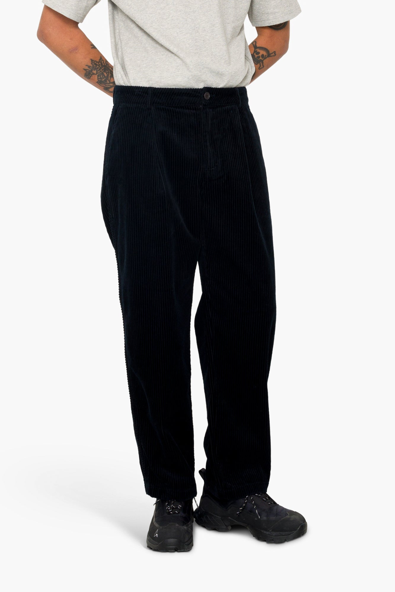 Wide Fit Trouser - Deep Navy Chunky Cord