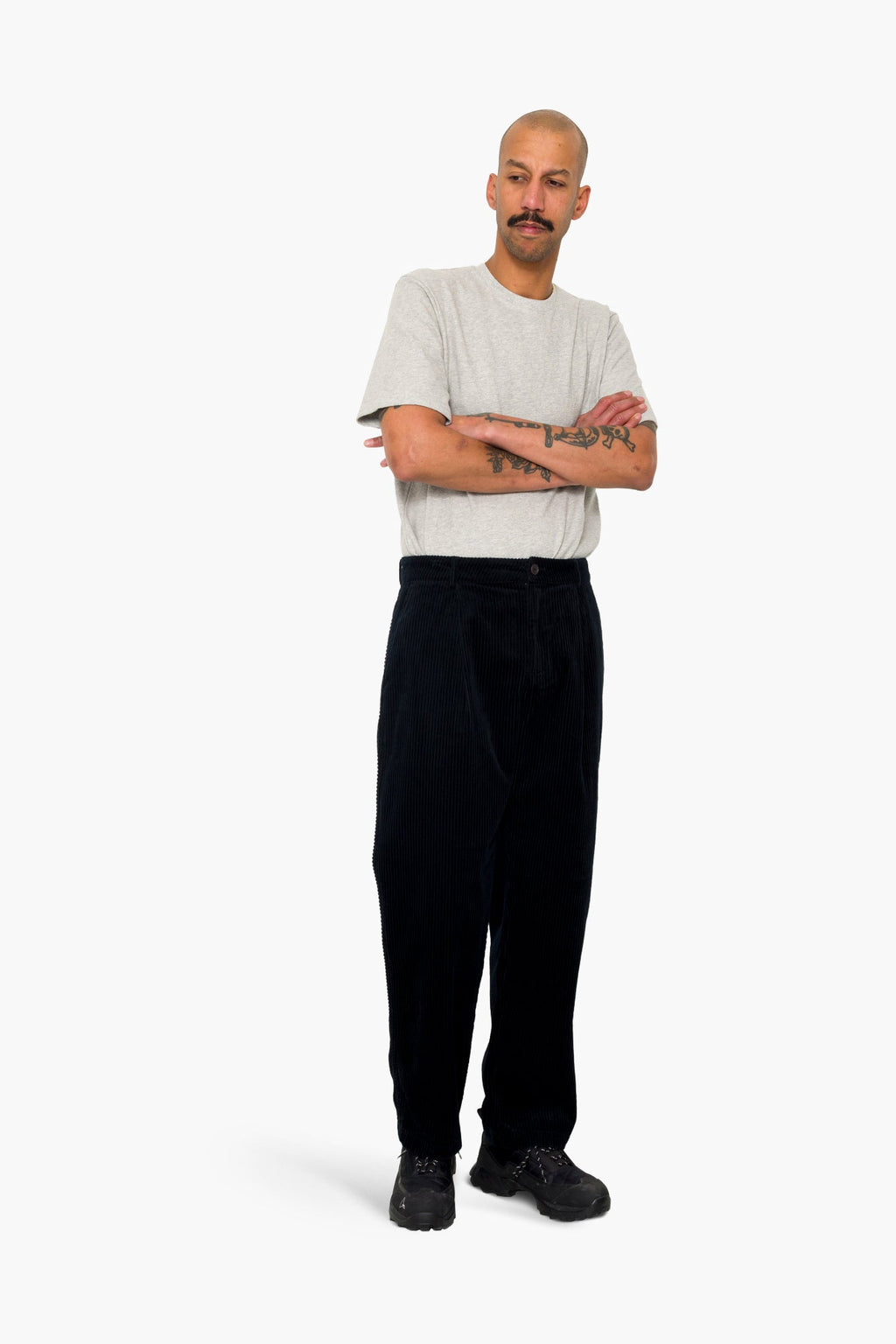 Wide Fit Trouser - Deep Navy Chunky Cord