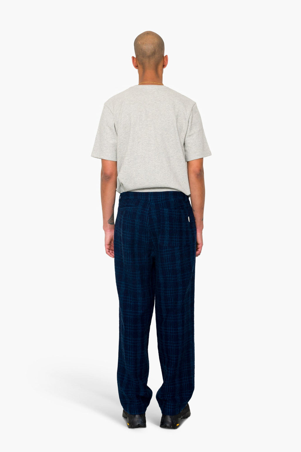 Wide Fit Trouser - Indigo Wool Check