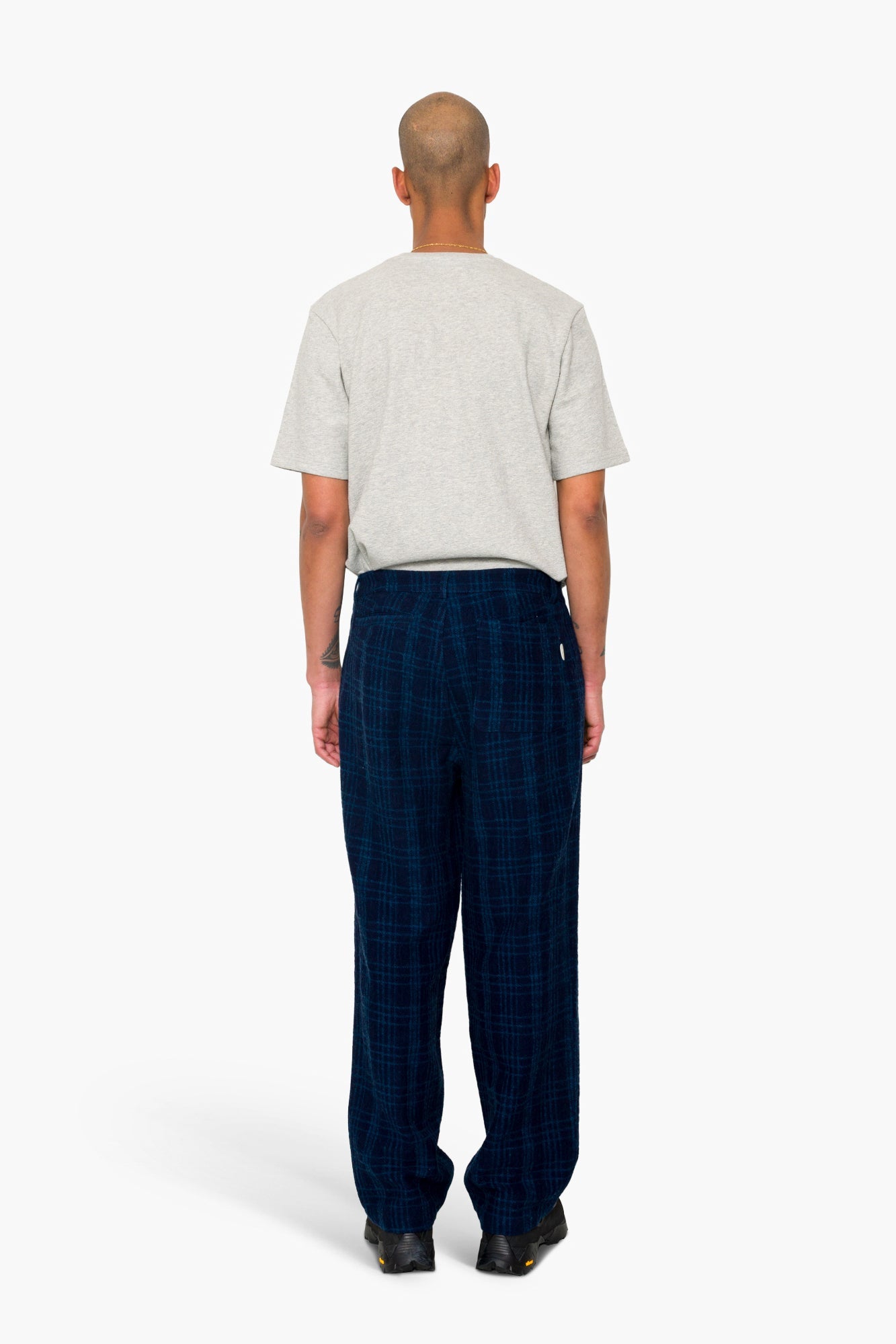 Wide Fit Trouser - Indigo Wool Check