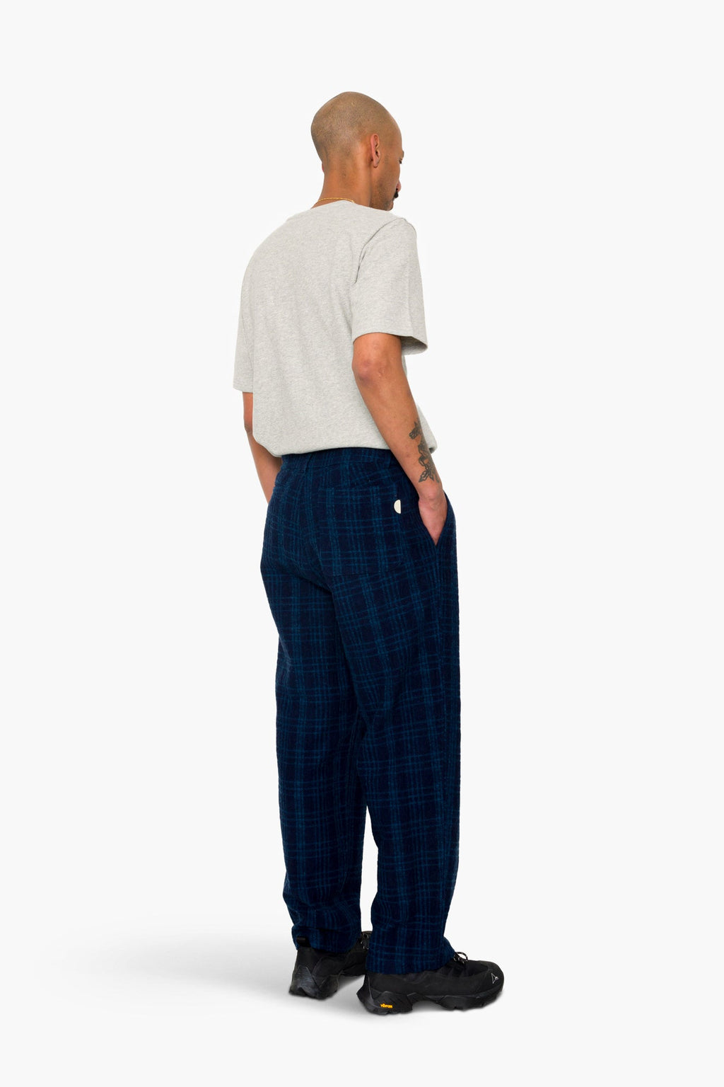 Wide Fit Trouser - Indigo Wool Check