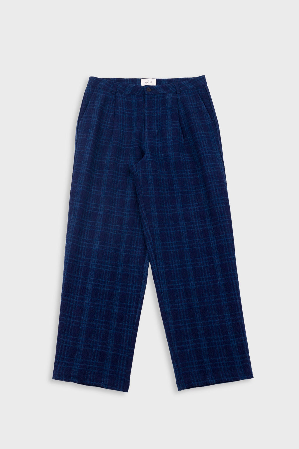 Wide Fit Trouser - Indigo Wool Check