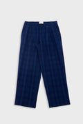 Wide Fit Trouser - Indigo Wool Check