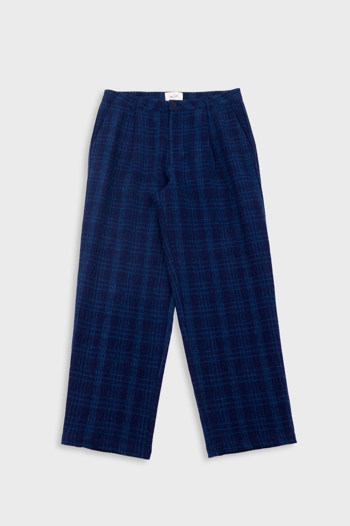 Wide Fit Trouser - Indigo Wool Check