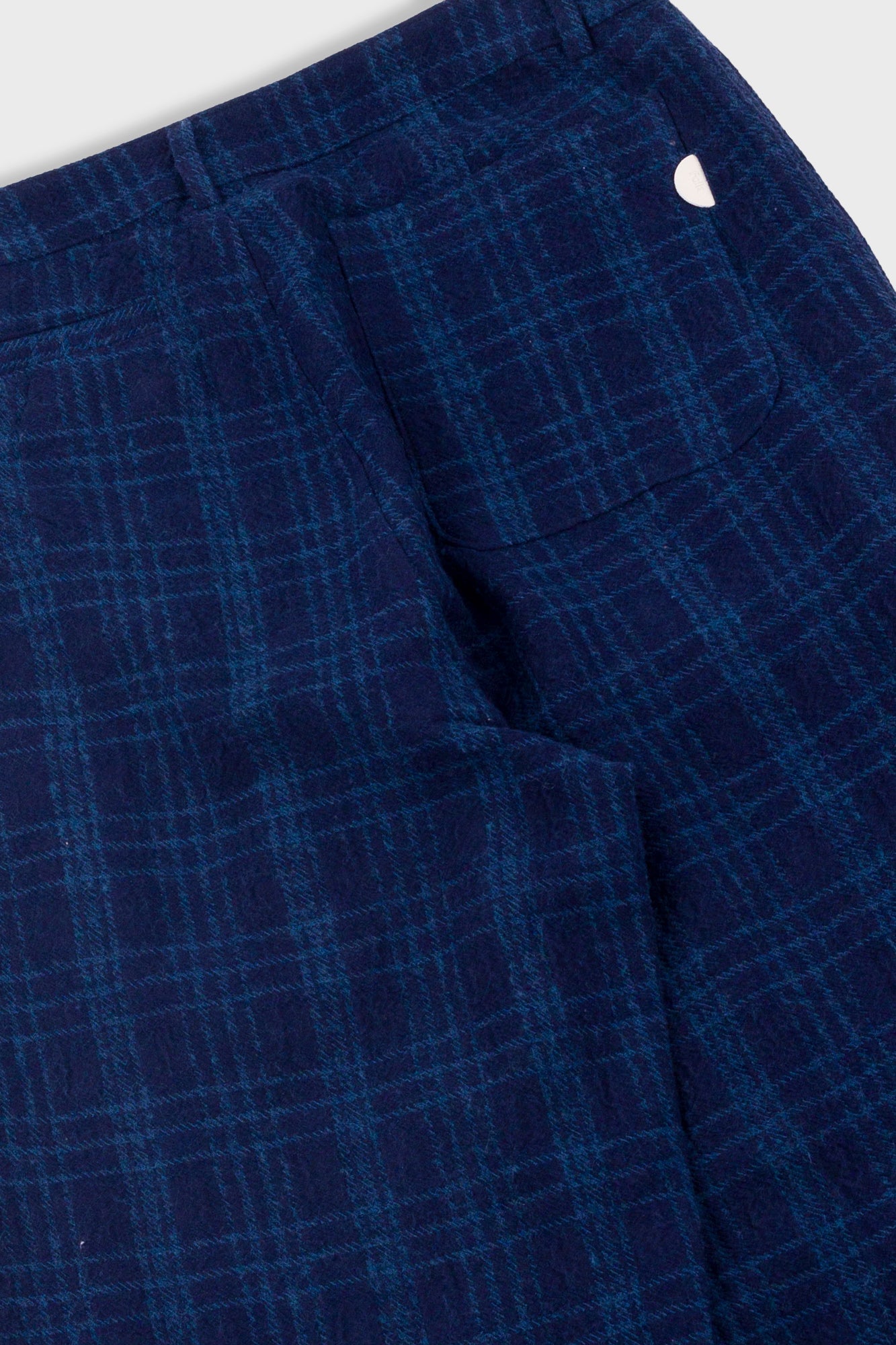 Wide Fit Trouser - Indigo Wool Check