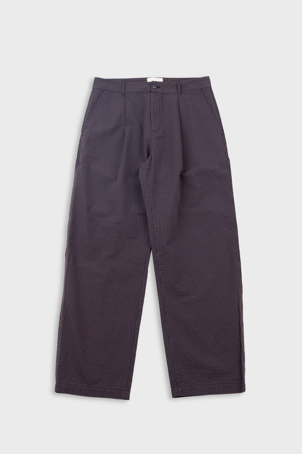 Wide Fit Trouser - Navy Brown Stripe