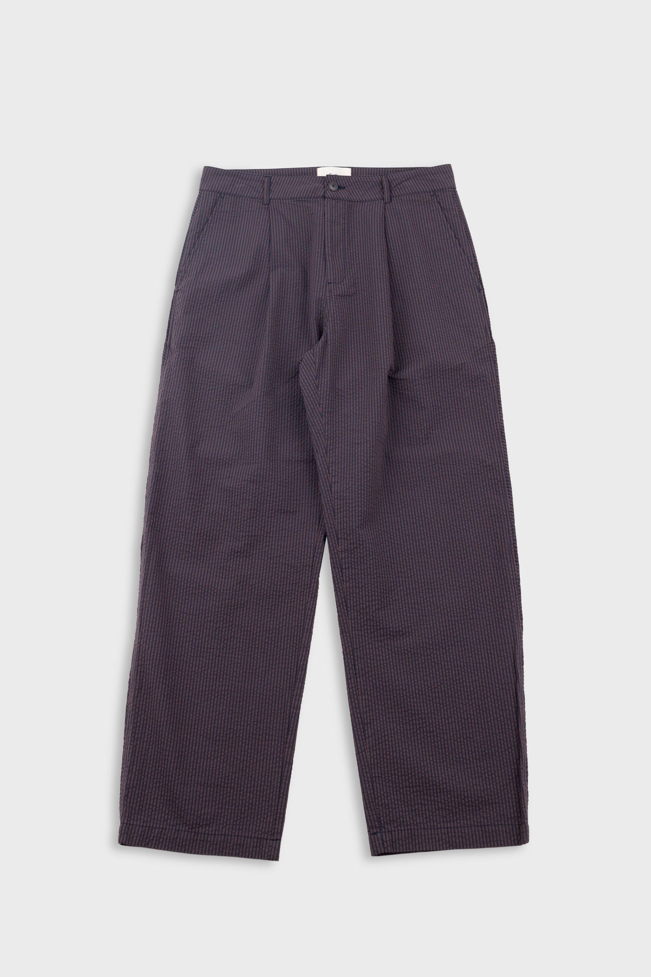 Wide Fit Trouser - Navy Brown Stripe