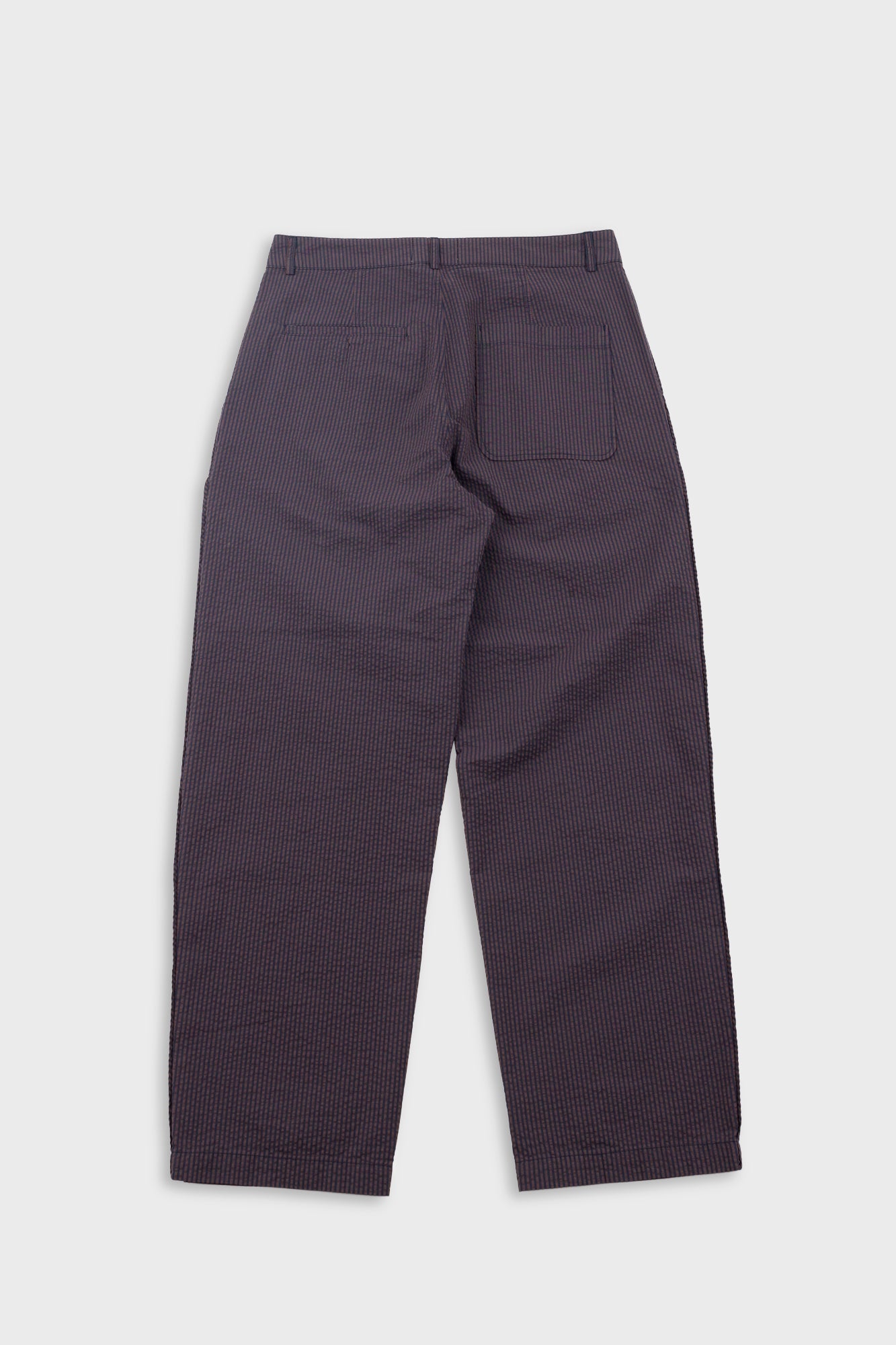 Wide Fit Trouser - Navy Brown Stripe