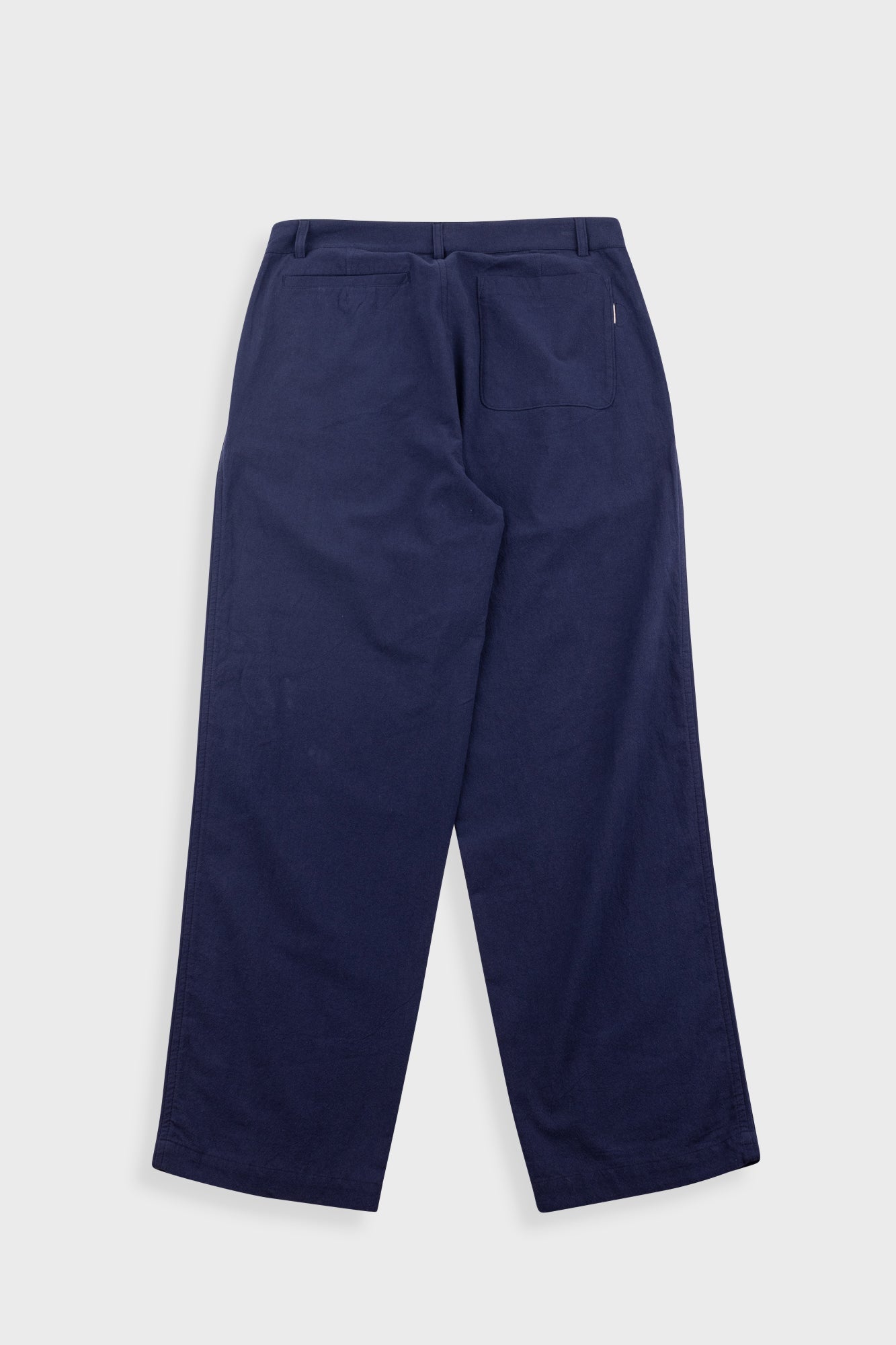 Wide Fit Trouser - Navy Textured Cotton