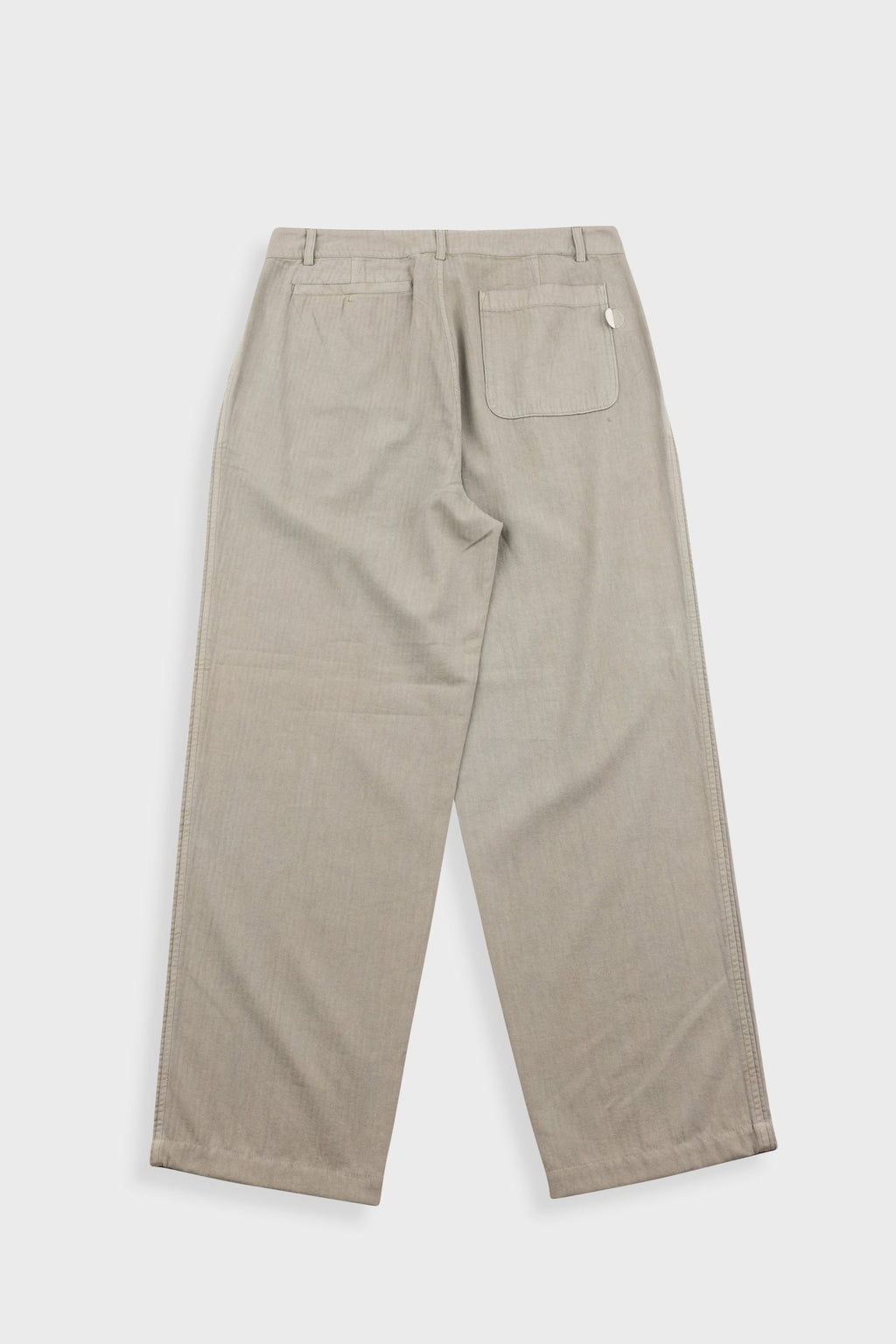 Wide Fit Trouser - Silver Sage Herringbone