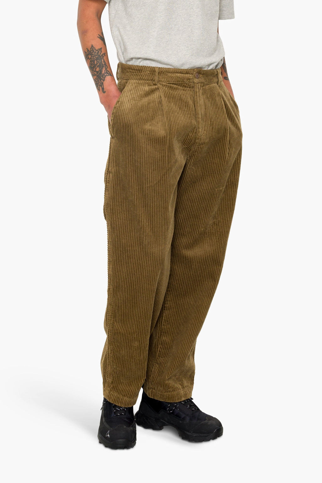 Wide Fit Trouser - Soft Brown Chunky Cord