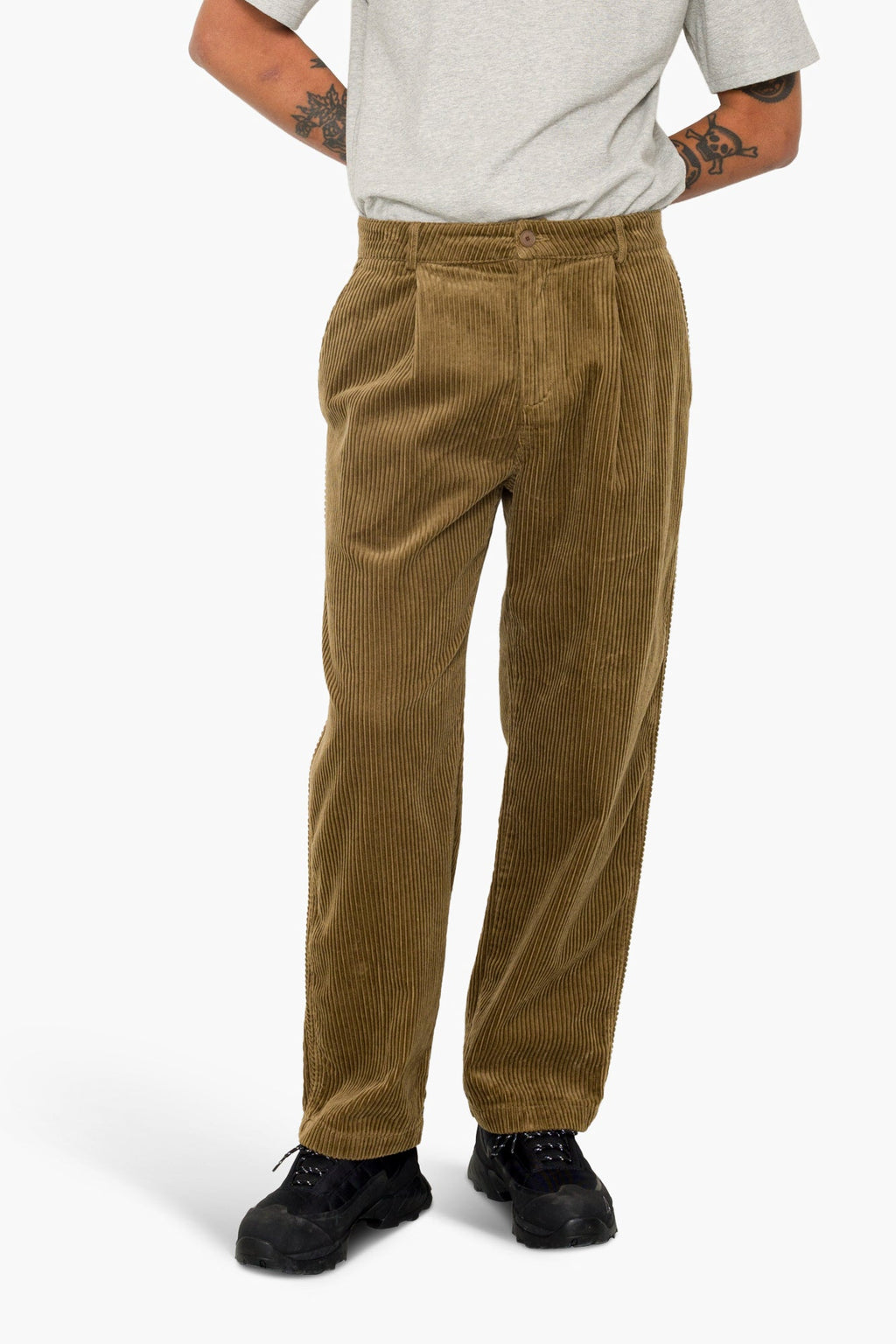 Wide Fit Trouser - Soft Brown Chunky Cord