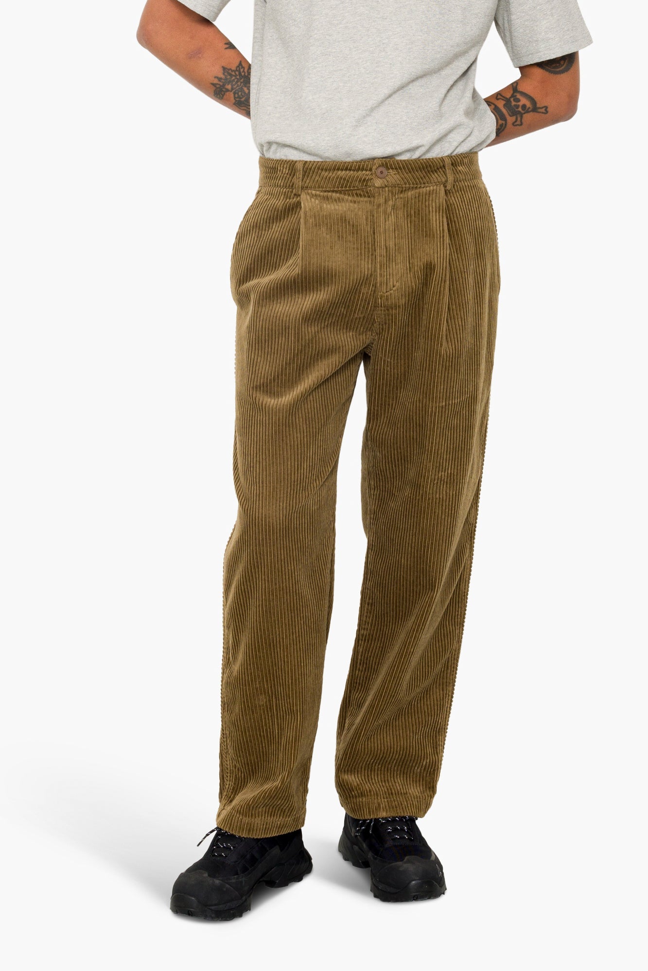 Wide Fit Trouser - Soft Brown Chunky Cord