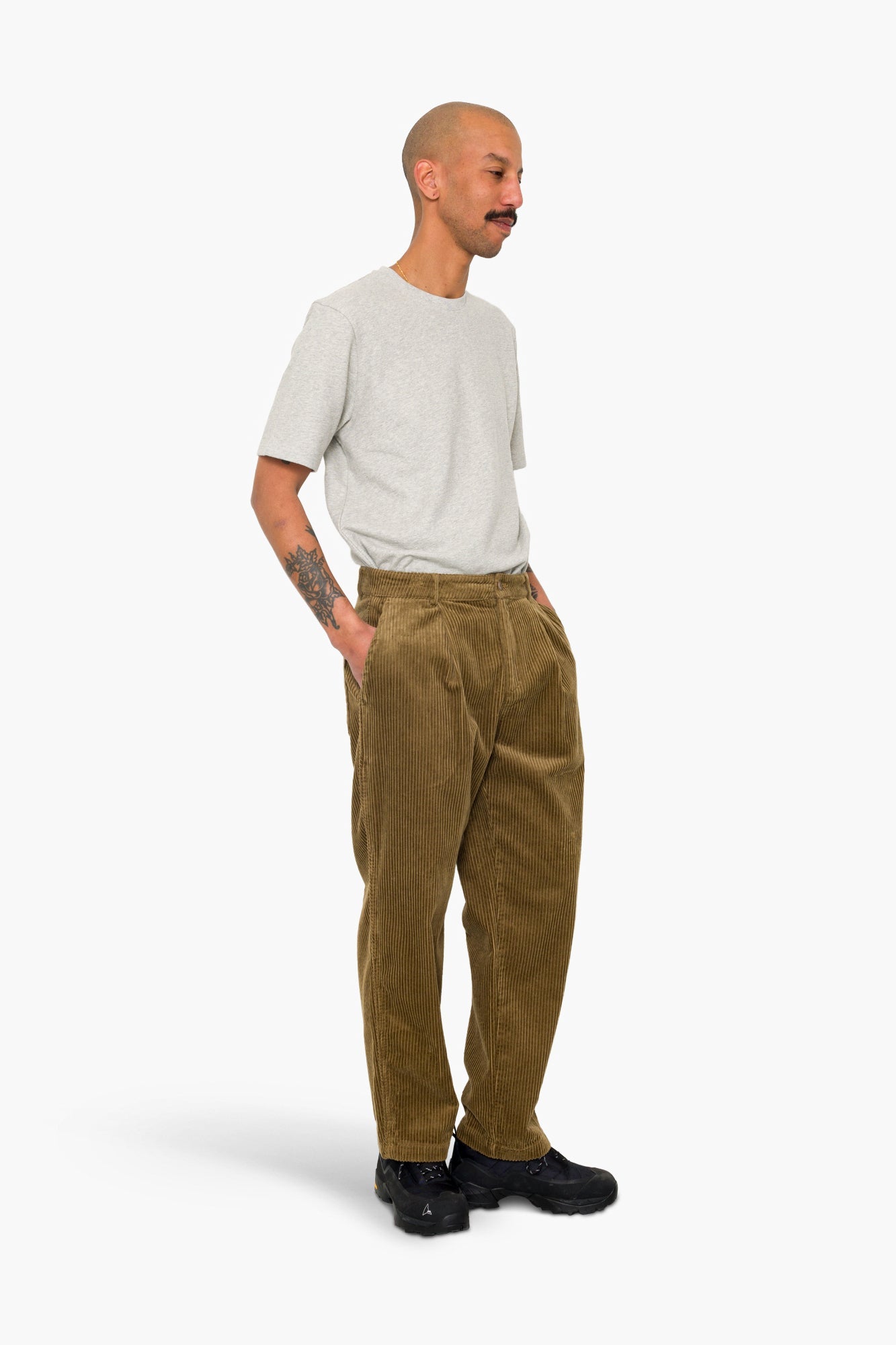 Wide Fit Trouser - Soft Brown Chunky Cord