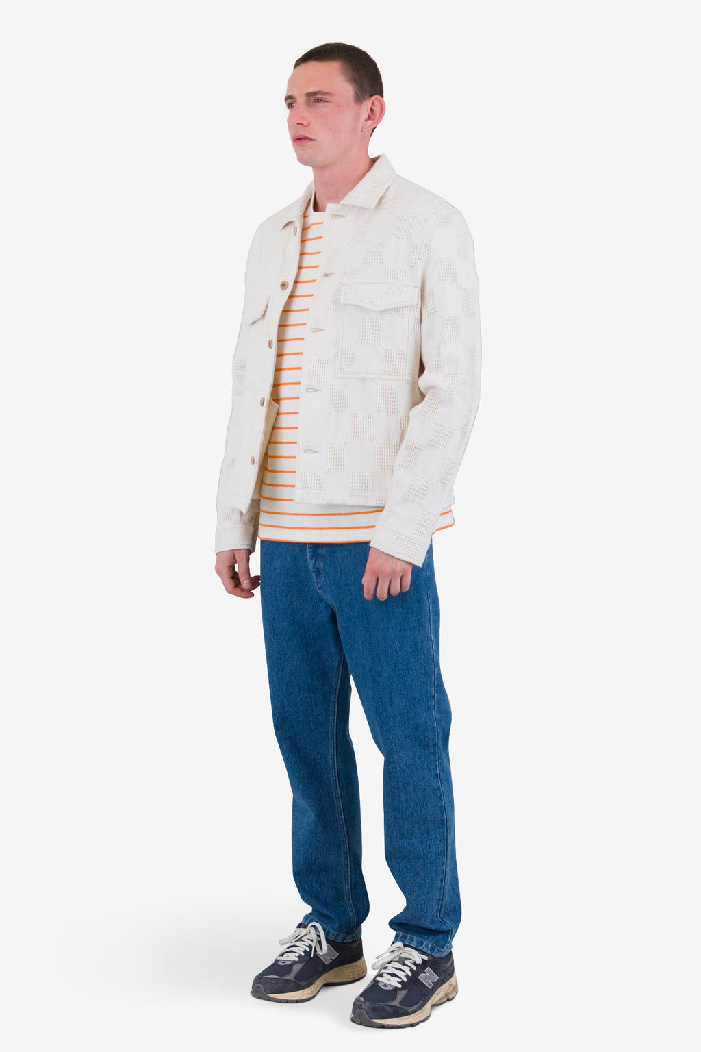 Zaki Jacket - Ecru Waffle Check
