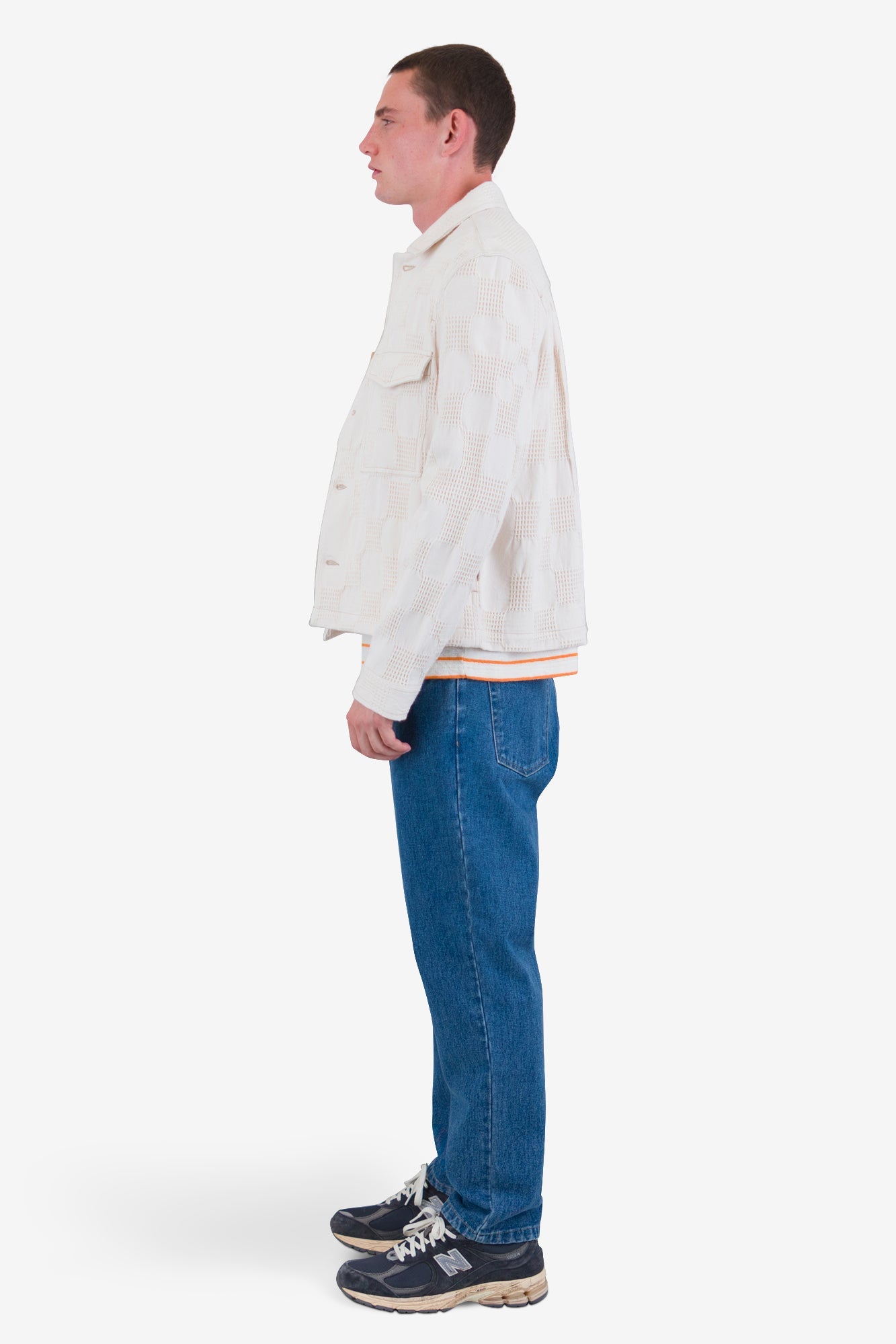 Zaki Jacket - Ecru Waffle Check